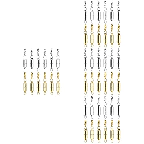 VILLCASE 4 Sätze Zubehör Zur Schmuckherstellung Magnetische Schmuckverschlüsse Magnetische Halskettenverschlüsse Hummerschere Layering-halskettenverschluss Schnallenverschlüsse 12 Stück * 4 von VILLCASE