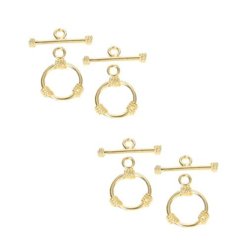 VILLCASE 4 Sätze -taste Verschlüsse Befestigungselemente Vier Doppelt Armbänder Bausatz Gestell Halskette Strasssteine Perlen Anhängerverschluss Zange Bausätze Schließe Golden Kupfer von VILLCASE