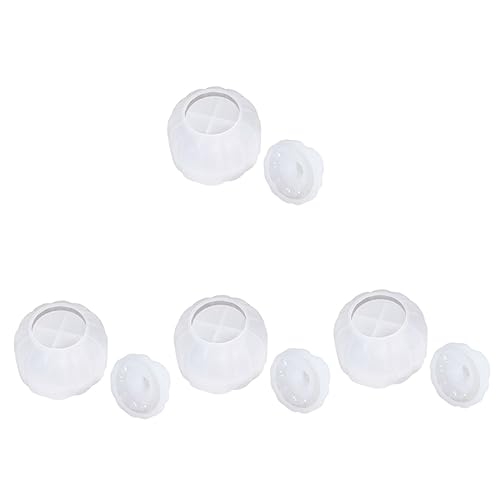 VILLCASE 4 Sets DIY Klebeform Kürbis Aufbewahrungsbox Silikonform Kreative Aufbewahrungsbox Formen Glasform Kürbis Aufbewahrungsform Gummibärchen Kürbisgefäßform Bonbonglas Keks von VILLCASE