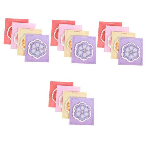 VILLCASE 4 Stück 12 Blumen-haftnotiz Transparent Haftnotizen Notizblock Briefe Wiederverwendbar Textmarker Klebestreifen Buchregisterkarten Buchfahnen-tabs-streifen Pastell Liste Papier von VILLCASE