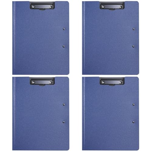 VILLCASE 4 Stück A4-Ordner-Clip Kabelclips Papier Büroklammern Halter Klebstoff write board büroartikel Schreibbrett für Büroangestellte Tragbare Schreib-Klemmbretter Tafel Metall Blue von VILLCASE