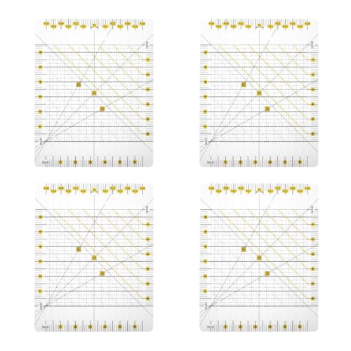 VILLCASE 4 Stück Nähwerkzeuge Anleitung Zum T-shirt-lineal Schneidelineal-vorlage Bügellineal Geschlitzte Quiltlineale Und Schablonen Lineal Aus Heißem Eisen Klares Lineal Zum Nähen Plastik von VILLCASE