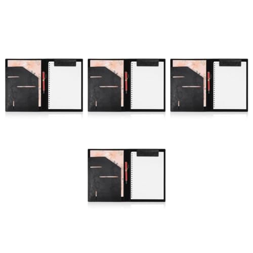 VILLCASE 4 Stück Ordner Notizblöcke Binder Clips Planer Dokumentenbinder Padfolio Für Frauen Notizblock Portfolio Lebenslauf Ordner Für Vorstellungsgespräche Zwischenablage von VILLCASE