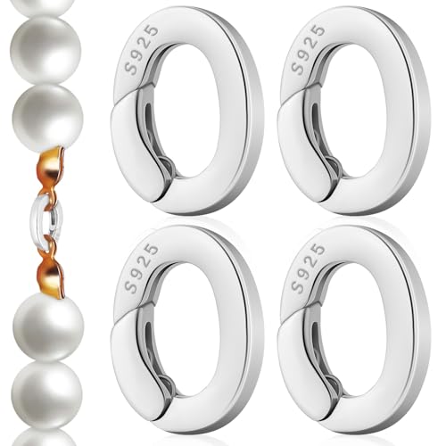 VILLCASE 4 Stück Ovaler Ring-Schmuckverschluss Aus S925-Sterlingsilber Kleine Federringe A7 Mm X 10 Mm Halskettenverkürzer Für Damen-Schmuckherstellung von VILLCASE