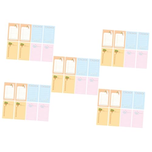 VILLCASE 40 Stk Briefpapier selbstklebende Nachricht selbstklebender Notizblock löschbar Büro-Notizblock Notizblöcke notepad memo pad Cartoon-Haftnotizen Memo-Notizen doppeltes Offsetpapier von VILLCASE