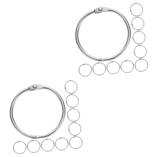 VILLCASE 40 Stk Ringbuch-Ring Ringschnallen flexible Buchringe Schlüsselring-Clip Ringe für Sammelalben aktivitätsringe ringbinder Schlüsselringe Schlüsselbund Buchklammern klingeln Metall von VILLCASE