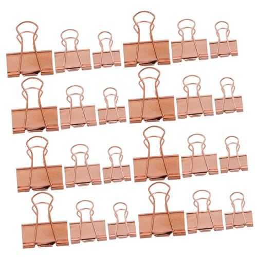 VILLCASE 42St Clip-Briefpapier bürobedarf büroklammern Binder-Clips papierklammern multifunktionale clips kleine Dokumentenklammern Kleiner Ersatz für die Büroklammer Metall Rose Gold von VILLCASE