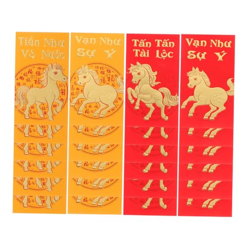 VILLCASE 48 Stück Vietnamesische Neujahrs Rotumschläge Jahr Des Pferdes Papier Rotumschläge mit Vietnamesisch Chinesischem Design Stabile Geldumschläge für Lunar Neujahrsfeier VILLCASE 48 Stück Vietnamesische Neujahrs Rotumschläge Jahr Des Pferdes Papier Rotumschläge mit Vietnamesisch Chinesischem Design Stabile Geldumschläge für Lunar Neujahrsfeier von VILLCASE