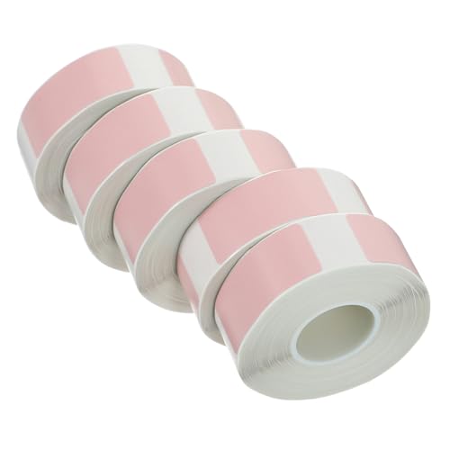 VILLCASE 5 Rollen Etikettenaufkleber rosa Thermoetiketten Adressetikett thermisches Etikett preisschild adressenaufkleber labels Versandetikett Druckerpapier Thermosynthetisches Papier von VILLCASE