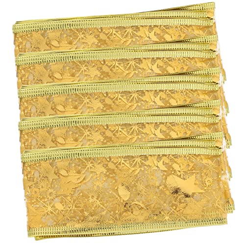 VILLCASE 5 Rollen Geschenkboxband Strasssteine grünes Band Goldband zum Verpacken Streifen Weihnachtsbänder ribbon bandfeile goldenes geschenkband kreative Bänder Glitzerbänder Polyester von VILLCASE