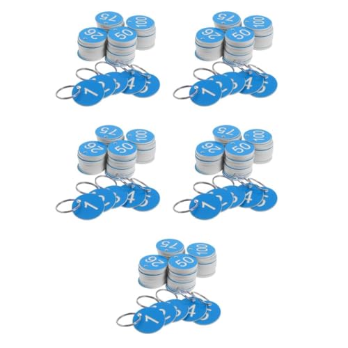 VILLCASE 5 Sätze 5 Sets Digitales Etikett Runde Nummernetiketten Metall Nummernringe Nummerierte Metall Id Tags Nummerierte Metallringe Nummerierte Metalletiketten 30 Stück * 5 von VILLCASE