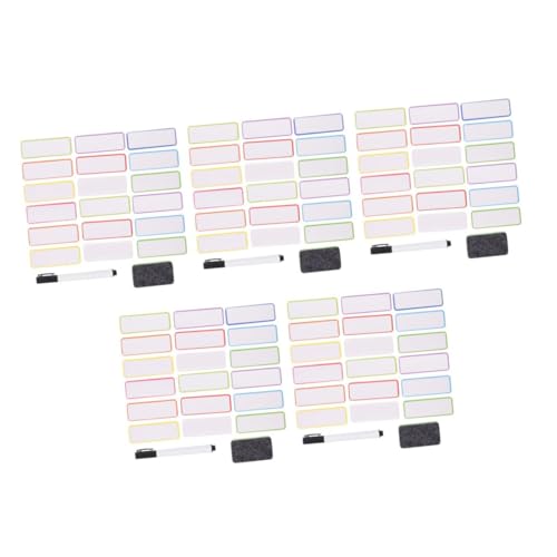 VILLCASE 5 Sätze 5 Sets Magnetische Etiketten Für Spind Magnete Mini Whiteboard Whiteboard Magnete Namensschilder Trocken Abwischbare Tafelmagnete Löschbare Etiketten 60 Stück * 5 von VILLCASE