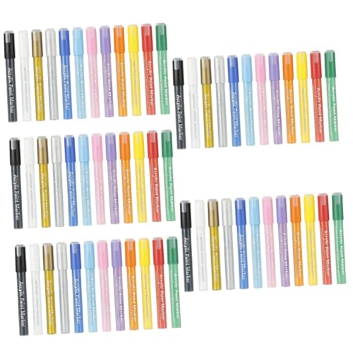 VILLCASE 5 Sätze Acrylmarker Malen Berühren Zeichnung Gel Pastell Einziehbar Zeichenstifte Für Zu Hause Zeichnen Von Markern Für Schüler Praktische Lackmarker Aquarellstifte Pp 12 Stück * 5 von VILLCASE