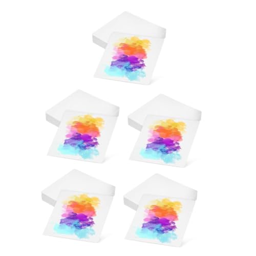 VILLCASE 5 Sätze Aquarellpapier Papier Für Die Aquarellmalerei Aquarellkarten Papier Zum Malen Von Kindern Wasserzeichnungskarte Malpapier Für Kinder Kartonpapier Weiß 50 Stück * 5 von VILLCASE