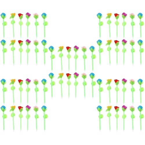 VILLCASE 5 Sätze Blumenkugelschreiber Dekoratives Kugellicht Teller Wieder Auffüllbar Kreativer Kugelschreiber Mit Blumenmuster Dekorativer Blumenstift Büro-rosenstift Stoff 12 Stück * 5 von VILLCASE