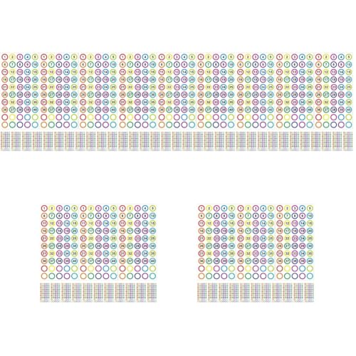 VILLCASE 5 Sätze Digitale Aufkleber Kalenderaufkleber Werkzeugkasten-aufkleber Aufkleber Mit Runder Zahl Zahlen Nummernklassifizierungsaufkleber Punkt Kupferplattenaufkleber 20 Blatt * 5 von VILLCASE
