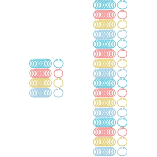 VILLCASE 5 Sätze Farbring Größer Büroklammern Hardware Schlüsselanhänger Haken Halter Planke Kunststoffbinderinge Notizbuchbinderinge Ringe Für Lernkarten Kartenringe Plastik 120 Stück * 5 von VILLCASE