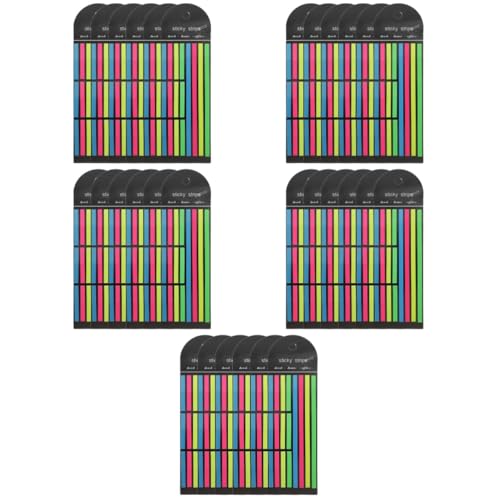 VILLCASE 5 Sätze Fluoreszierende Index-aufkleber Textmarker Marker Klebestreifen Markierungsband Leuchtmarker Tragbare Notizbuchstreifen Farbnotizregisterkarten Das Haustier 6 Stück * 5 von VILLCASE