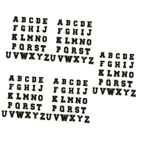 VILLCASE 5 Sätze Heim-alphabet-aufnäher Zum Aufbügeln Webstuhl Stoff Nähen Briefe Buchstaben Aufnäher Buchstaben Patches Handystativ Gestickte Aufnäher Diy-kleidungspatch Black 26 Stück * 5 von VILLCASE