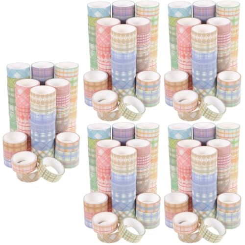 VILLCASE 5 Sätze Kariertes Washi Tape Verpackungs Band Aufkleber Für Scrapbook-aufkleber Spender The Washi Tape Bastelmaterial Diy Klebeband Scrapbook- Japanisches Papier 60 Rollen * 5 von VILLCASE