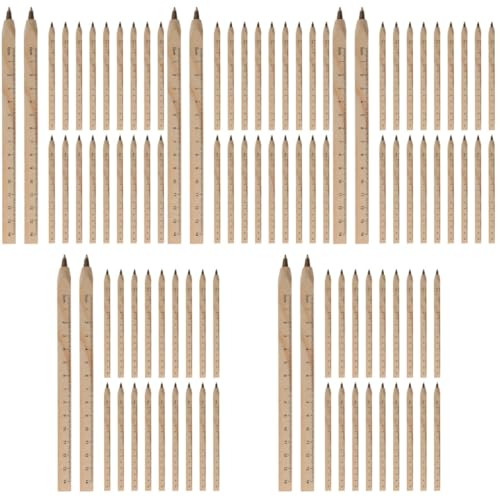 VILLCASE 5 Sätze Kugelschreiber Aus Massivholz Zeichnung Schreiben Unterschriftenstift Aus Holz Industrielle Zimmermannsstifte Linealstifte Holzmarker Stift Aus Naturholz 20 Stück * 5 von VILLCASE