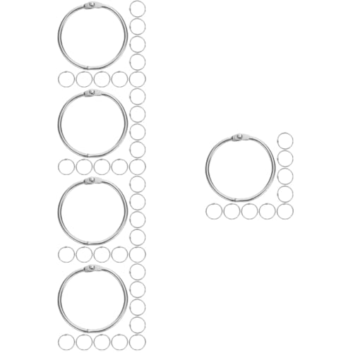 VILLCASE 5 Sätze Ringbuch-ring Aktivitätsringe Ringbinder Paper Rings Schlüsselringe Schlüsselanhänger Draht Schlüssel Runde Clipringe Schlüsselring-clips Metall Silver 20 Stück * 5 von VILLCASE