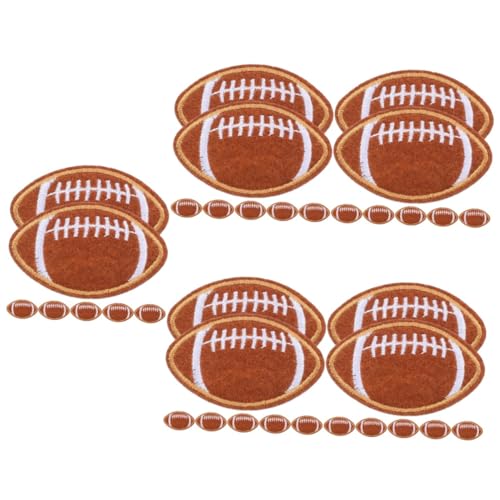 VILLCASE 5 Sätze Rugby-patch Abzeichen Und Aufnäher Teppich Dekorative Fellflecken Rundes Abzeichen Baseball-patch Hydrokolloidpflaster Fußball Polyester Brown 12 Stück * 5 von VILLCASE