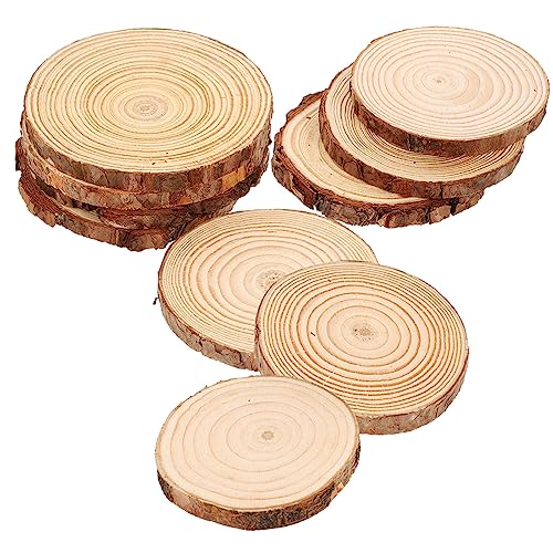 VILLCASE 5 Sätze Runde Holzspäne Bastelmaterial Für Bastelsets Für Craft Vorrichtung Makramee-perlen Und Ringe Kreative Schlüsseldekore Kreative Schlüsselanhänger 10 Stück * 5 von VILLCASE