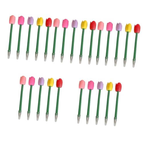 VILLCASE 5 Sätze Simulierter Tulpenstift Textmarker Kugelschreiber Tinte Schwarze Stifte Schwarze Gelstifte Mit Feiner Spitze Blumen-neutralstift Blumen-schilderstifte Plastik 5 Stück * 5 von VILLCASE