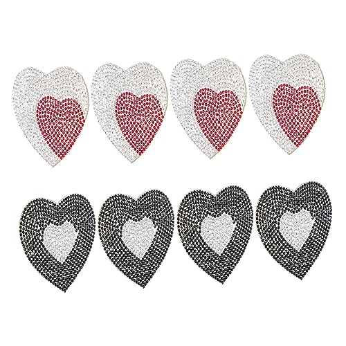 VILLCASE 5 Sätze Strass-patch-dekoration Paillette Geformte Perlen Herz Rhinestones Glitzersteinchen Kleidung Multifunktionale Mantelflicken Dekorative Fellflecken Strasssteine 8 Stück * 5 von VILLCASE