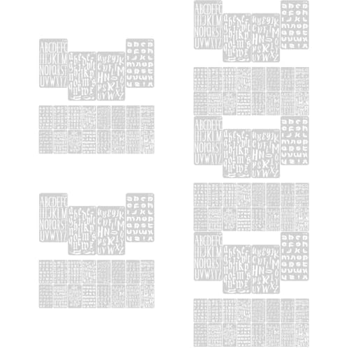 VILLCASE 5 Sätze Vorlage Für Buchstaben Handwerk Schablone Buchstaben Schablone Große Buchstabenschablonen Journal-schablonen Alphabet Stirbt Wandschablonen Zum Bemalen Weiß 20 Blatt * 5 von VILLCASE