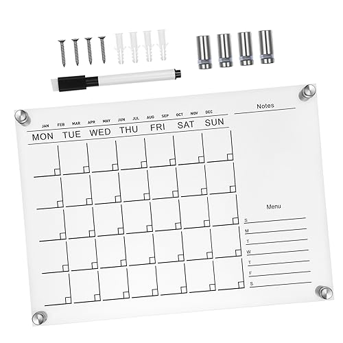 VILLCASE 5 Sätze Wochenplanertafel klar Whiteboard magnetisch Schreibtischbarriere Notizblöcke Memoboard magnetisches Whiteboard Tischdekoration Stationstafel aus Acryl Party-Massagebretter von VILLCASE