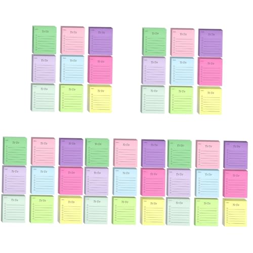 VILLCASE 5 Sätze Zierende Farb-haft Notizen Zubehör Moderne Büromaterialien Pastelle Notizblöcke Tablette Pads Selbstklebender Hinweisaufkleber Notenvorrat Papier Colorful 9 Stück * 5 von VILLCASE