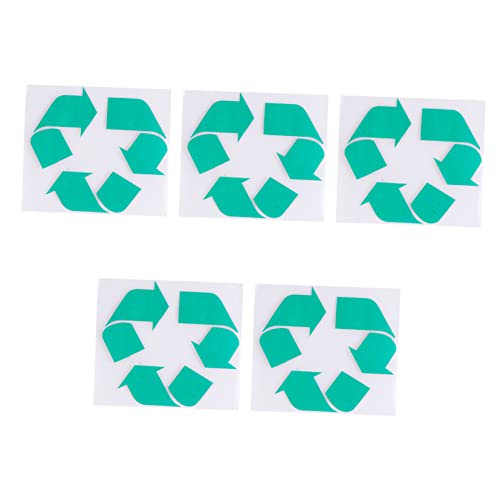 VILLCASE 5 Stk umweltfreundlicher Autoaufkleber recycling system streugutbehälter Umweltfreundlicher Aufkleber selbstklebender Recycling-Schild-Aufkleber recycelbare Schilderaufkleber Green von VILLCASE