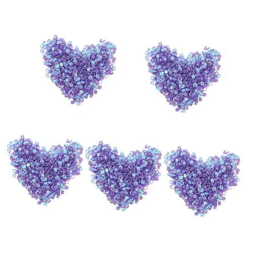 VILLCASE 5 Stück 1 Farbplattierte Pailletten Stickerei Pailletten Bulk-Pailletten Nail-Art-Kit Nagelabziehbilder Bausatz Pailletten für DIY-Schmuck runde Kleidung Pailletten Acryl Violet von VILLCASE