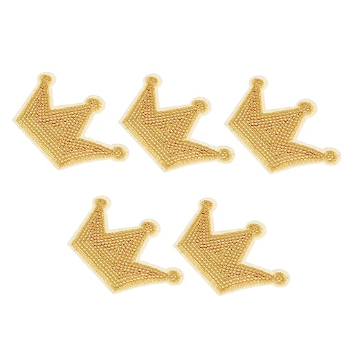 VILLCASE 5 Stück Stoff Aufkleber Patch Retro Goldene Flocken Für Nägel Vintage Glitzernde Kleidung Kappendekorationen Pailletten Patches Nieten Stoff Stickerei Patch von VILLCASE