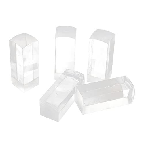 VILLCASE 5 Stück Transparent Leer Quadratisch Versiegelt Konischer Klarer Behälter Mit Deckel Individuelles Prisma Display Cupcake Ständer Für Alphabet Stempel Riser von VILLCASE