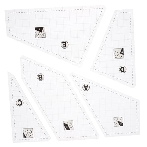 VILLCASE 5-teiliges Set Patchwork-werkzeuge Sechseck-quiltschablone Klare Quilt-vorlagen Unregelmäßiges Näh-patchwork-lineal Quilter-styling-tool Patchwork-schablonen Transparent Acryl von VILLCASE