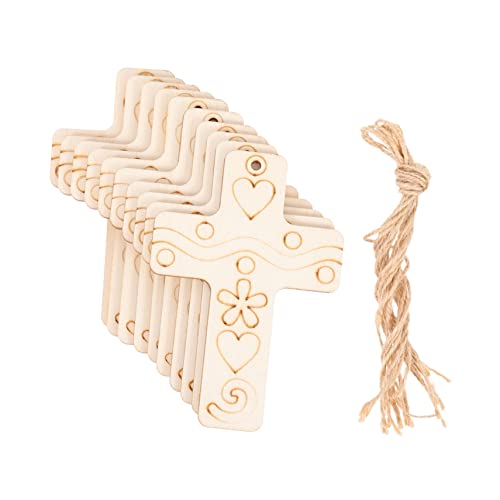 VILLCASE 50 Sets Blanko Kreuz Holzteile Bastelset Für Gemischte Farben Hängeornamente Kreuz Für Kreuz Charms Kreuzanhänger Leere Weihnachtsdekorationen Ornamente Für von VILLCASE