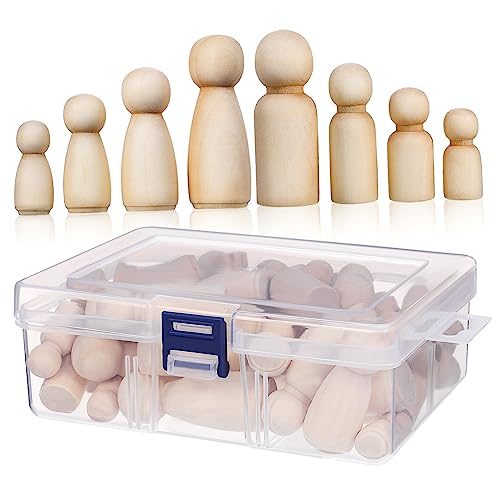 VILLCASE 50 Stück Hölzerne Puppe Zubehör Für Babypuppen Puppenkleidung Wiedergeborene Babypuppen Puppen Bemalen Malpuppe Steckpuppen Unvollendet Unvollendetes Handwerk Holz von VILLCASE