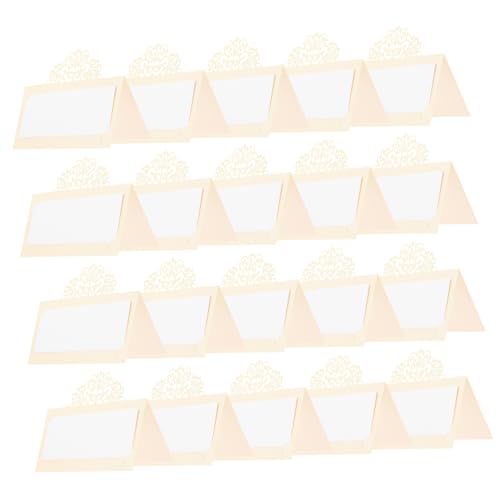 VILLCASE 50 Stück Platzkarte Für Die Hochzeit Leere Platzkarten Hochzeitszeichen Leeres Ortsschild Hochzeit Zeichen Reservierte Karten Karte Steht 210 g Doppelseitiges Perlmuttpapier Weiß von VILLCASE