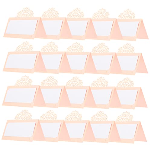 VILLCASE 50 Stück Platzkarte Für Die Hochzeit Partybestuhlung Hochzeitskarten Schilderkarten Für Die Hochzeit Dekorative Tischkarten Party Ort 210 g Doppelseitiges Perlmuttpapier Rosa von VILLCASE