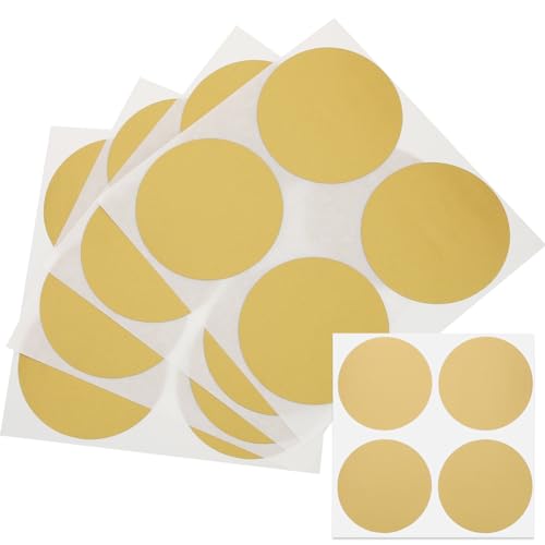 VILLCASE 50 Stück Rubbelaufkleber 45 Mm Runde Selbstklebende Etiketten Goldene Rubbeletiketten Abzieh- Und Klebeetiketten Für Selbstgemachte Tombola-Tickets von VILLCASE