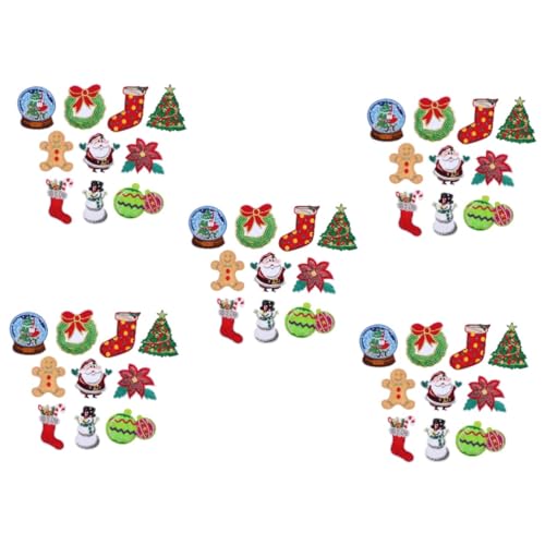 VILLCASE 50 Stück Weihnachtsflecken Weihnachtsmann-Patch weihnachten nähen auf flecken weihnachtsdeko christmas decorations weihnachtliche Kleidung Kleidungs-Patch-Ornamente Polyester von VILLCASE