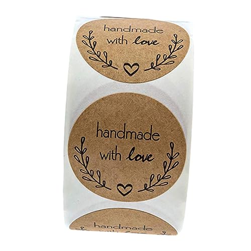 VILLCASE 500 Stück Romantische Kraftpapier Aufkleber Selbstklebende Etiketten Für Geschenkverpackungen DIY Projekte Und Personalisierte Botschaften Ideal Für Geburtstage Hochzeiten von VILLCASE