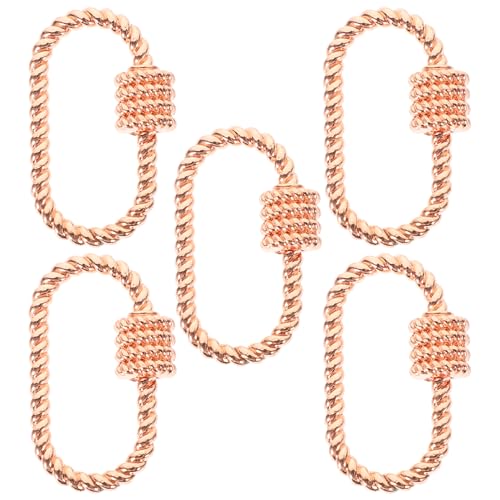 VILLCASE 5St Charm-Anhänger selber machen bastelzeug schmuckherstellung armbinde Schmuck Verschluss Halskettenanhänger basteln Armband-Anhänger Schmuck DIY Anhänger Legierung Rose Gold von VILLCASE