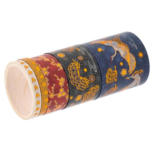 VILLCASE 5St Klebeband Tagebuch Washi Tape Handkontenbänder dekoratives Washi-Tape Breites Washi-Tape the washi tape sticky tape Zeitplanbuchaufkleber Geschenkverpackungsband bronzieren von VILLCASE