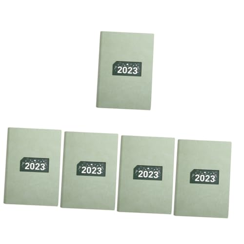 VILLCASE 5St Notizbuch Studenten Jahresnotizblock Schulheft Agenda Notizblock bürogadges studienplaner Arbeitsheft schülerkalender Jahresplan Notizblock 2023 Jahresnotizblock Papier Green von VILLCASE