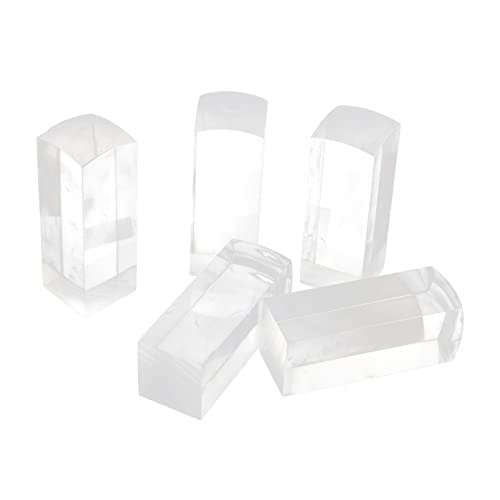 VILLCASE 5St Transparentes leeres quadratisches Siegel Prismenwürfel Parteien Herstellung Stand Prisma transparent seal material organic seal material werkzeug Scrapbook-Siegel Acrylstempel von VILLCASE