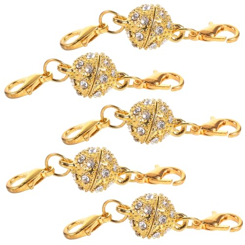 VILLCASE 5er Set Magnetische Halskettenverschlüsse 10mm Goldene Magnetverschlüsse Für Schmuckherstellung Ideal Für Armbänder Und Halsketten Einfache Handhabung Und Stilvolles Design von VILLCASE